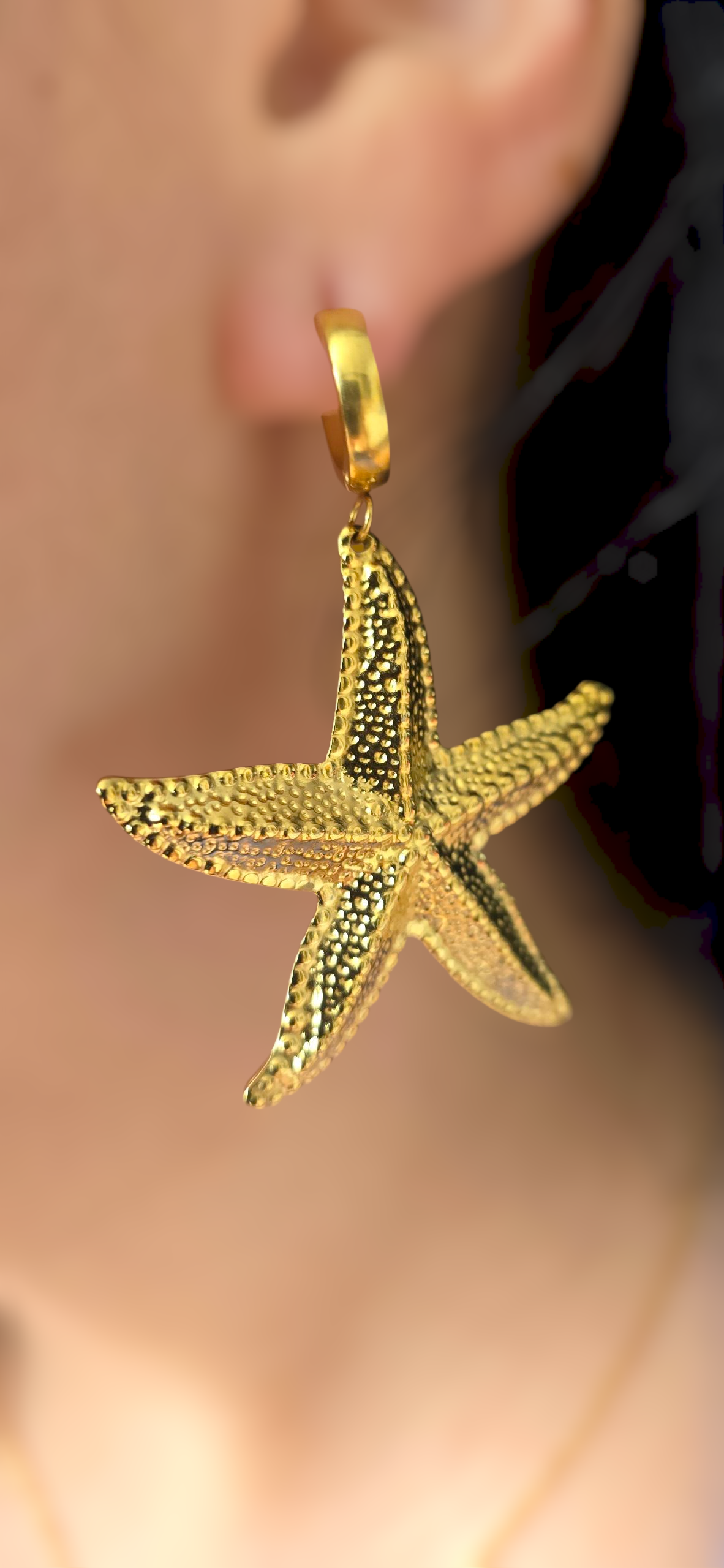 Golden Starfish Earrings