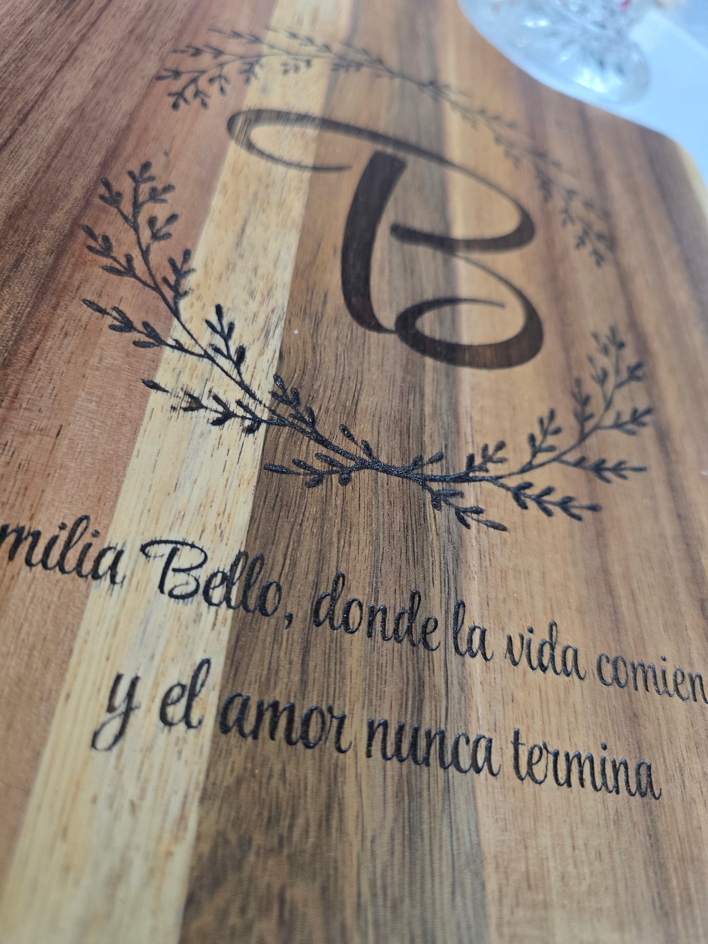 Personalized Laser Engraved Acacia Wood Cutting Board
