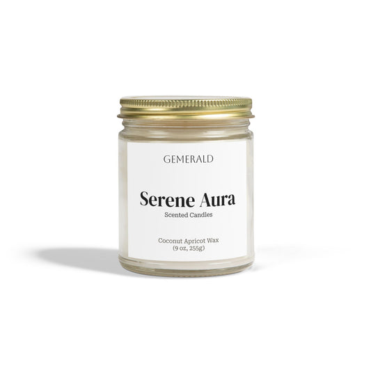 Serene Aura, Scented Candles, Coconut Apricot Wax (4oz, 9oz)