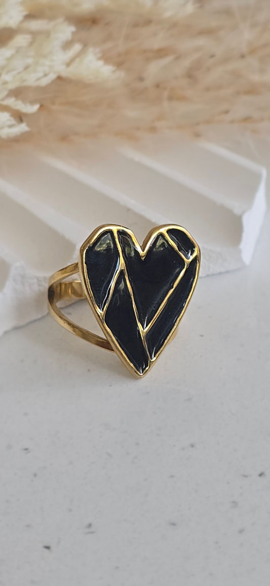 Black Mosaic Ring