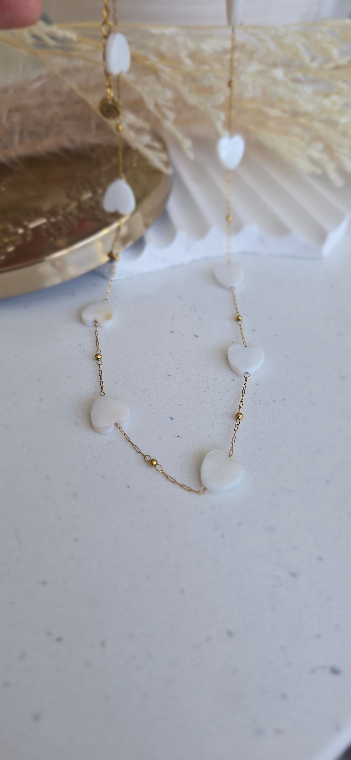 White Hearts Necklace