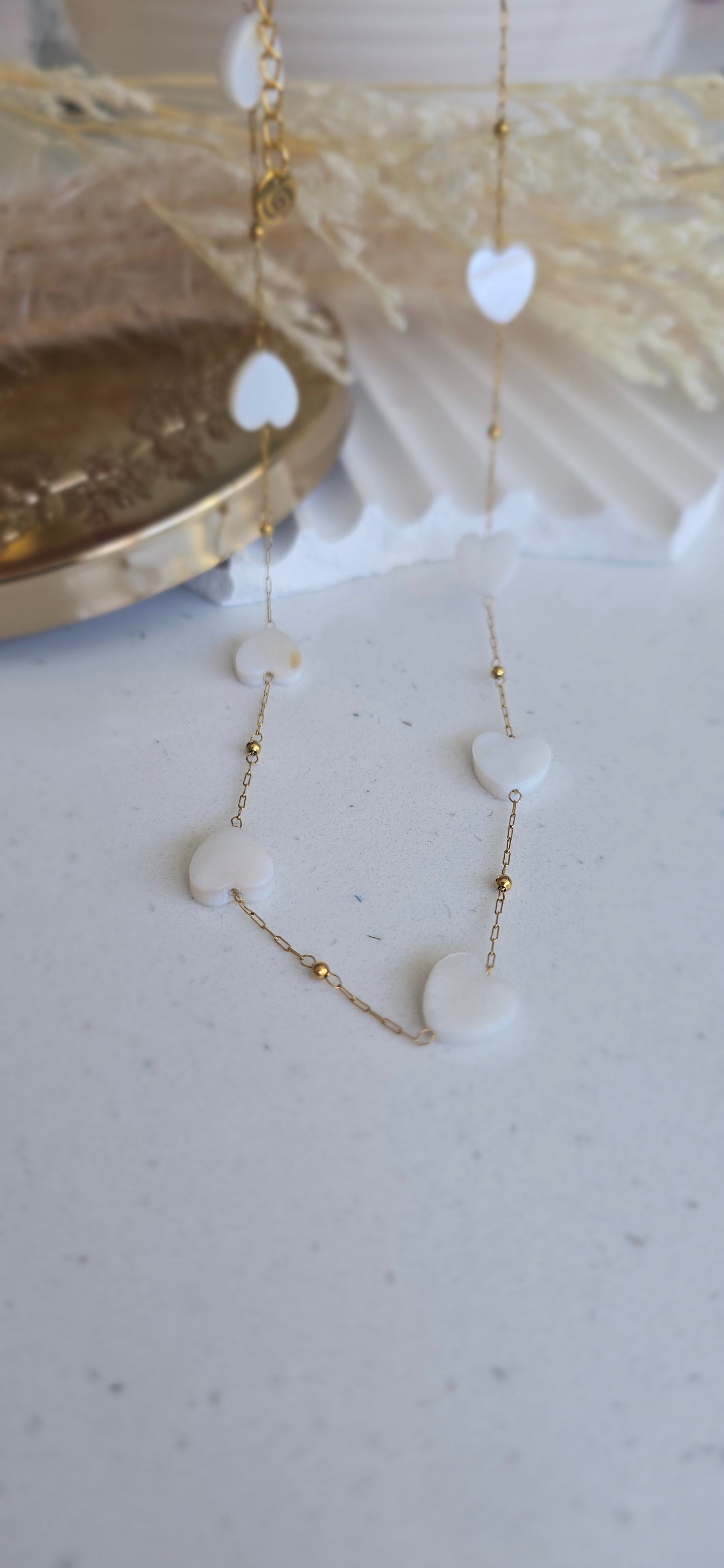 White Hearts Necklace