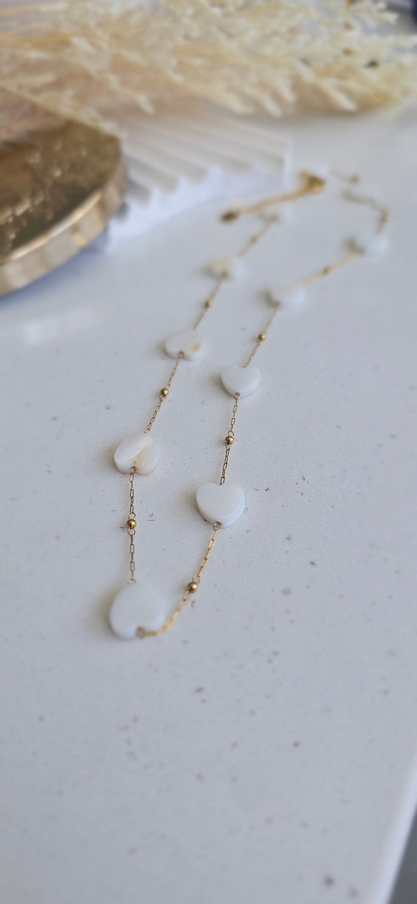 White Hearts Necklace