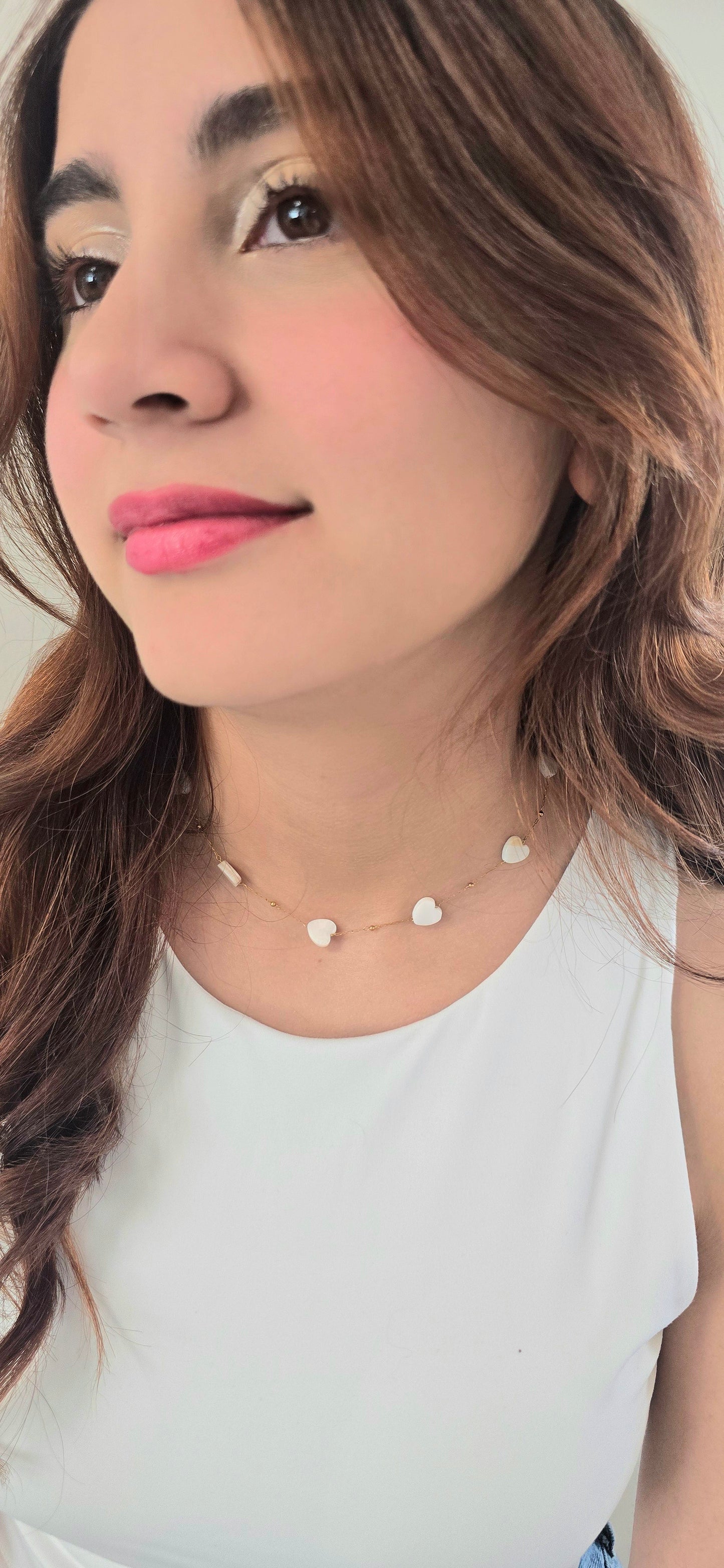 White Hearts Necklace