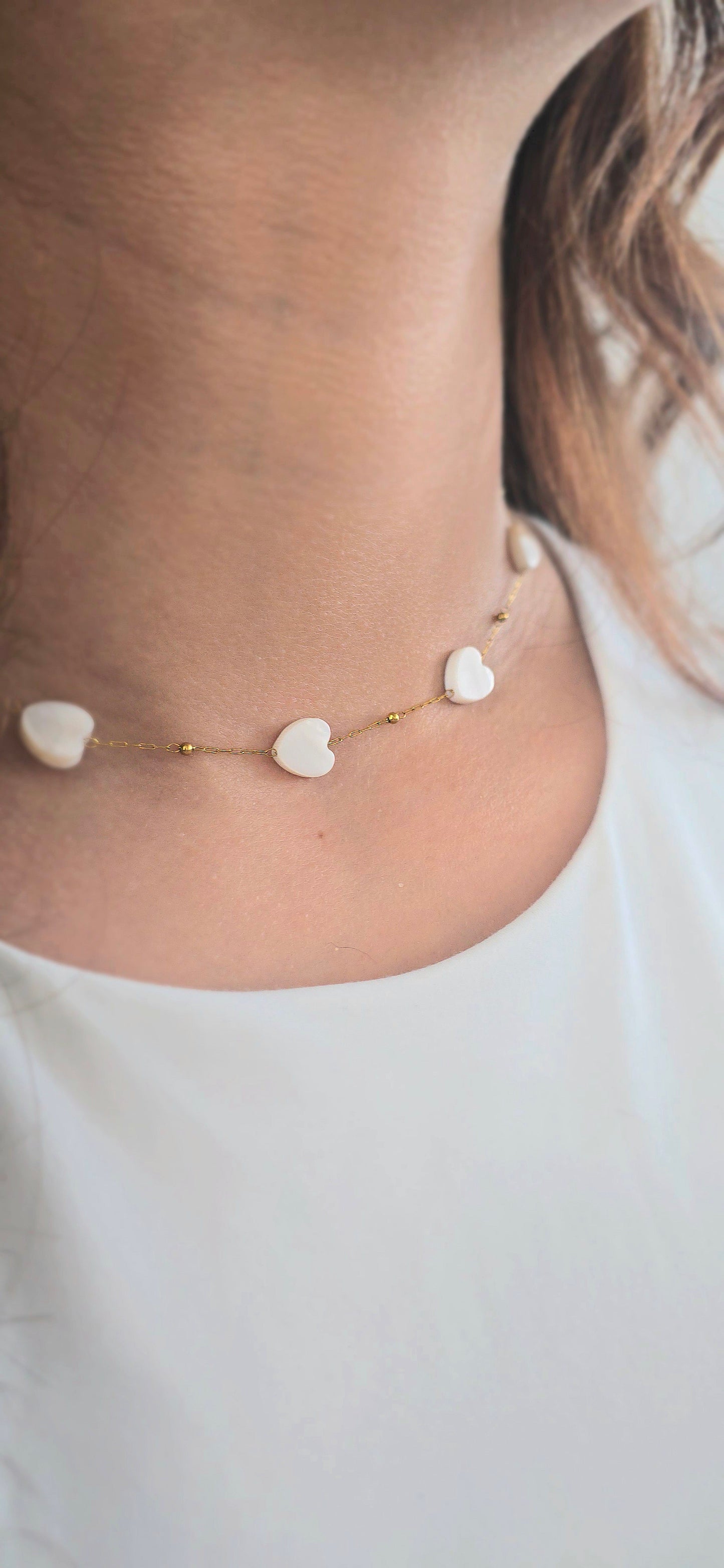 White Hearts Necklace