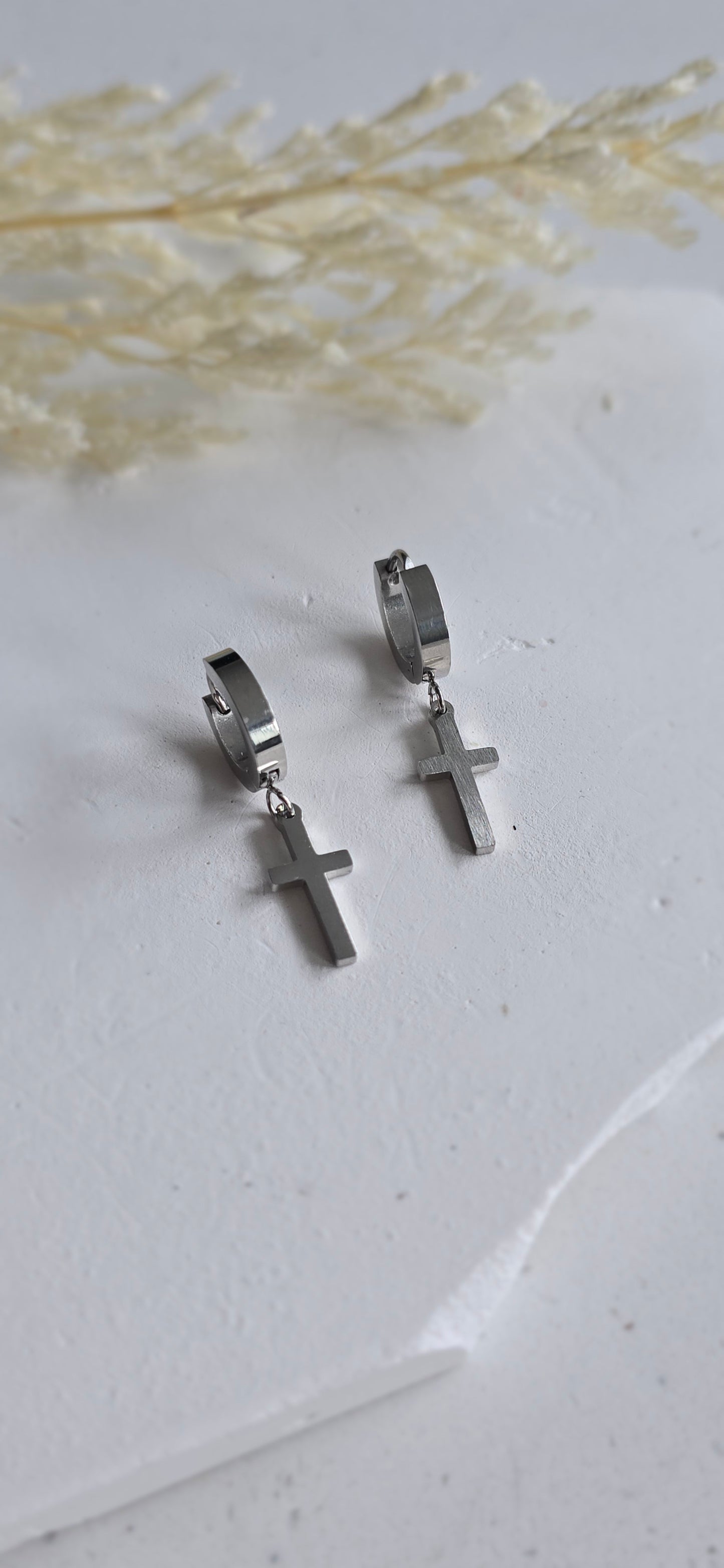 Silver Cross Earrings