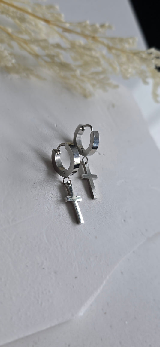 Silver Cross Earrings