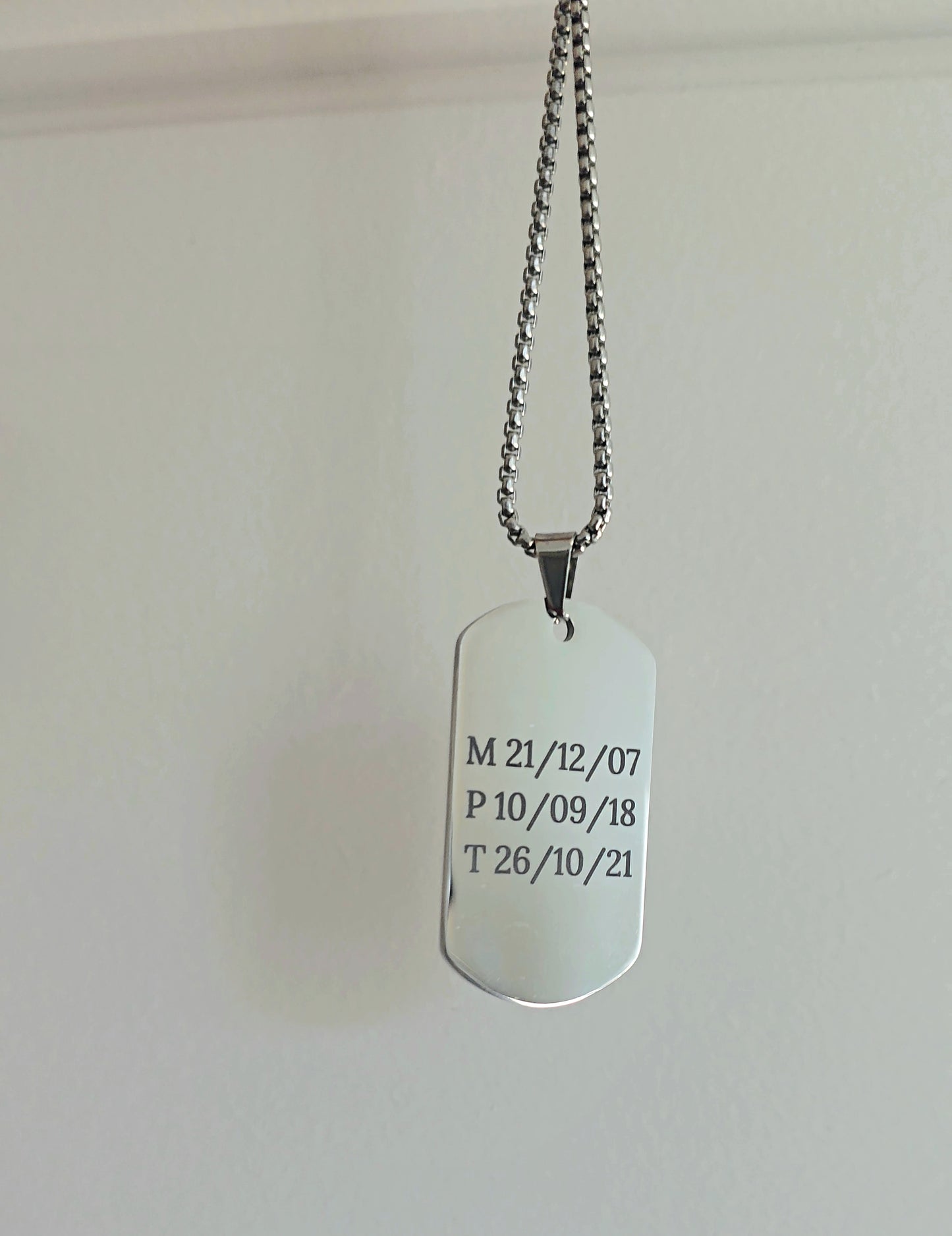Military Tag Pendant Necklace