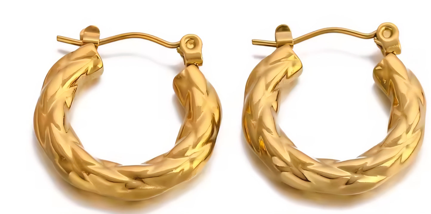 Golden Twist Mini Hoops