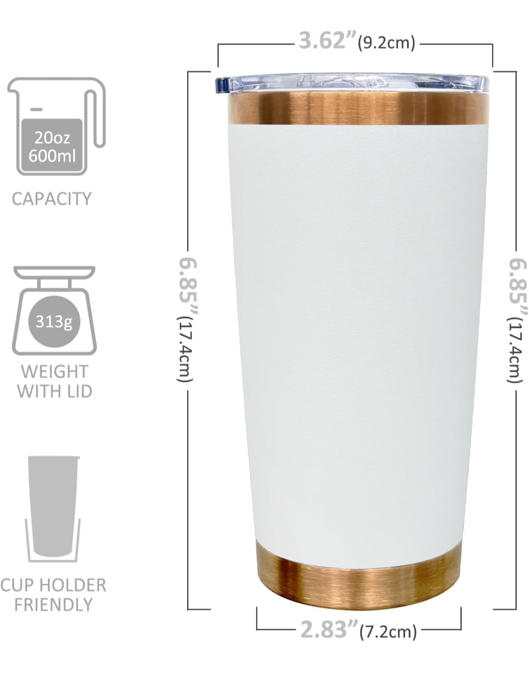 20oz Personalized Laser-Engraved Copper Tumbler | North Pole Christmas Edition 🎄✨