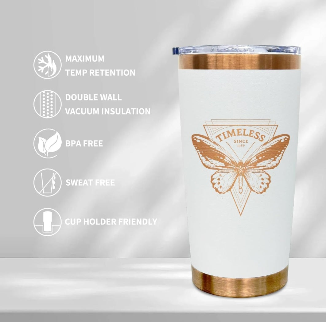 20oz Personalized Laser-Engraved Copper Tumbler | North Pole Christmas Edition 🎄✨