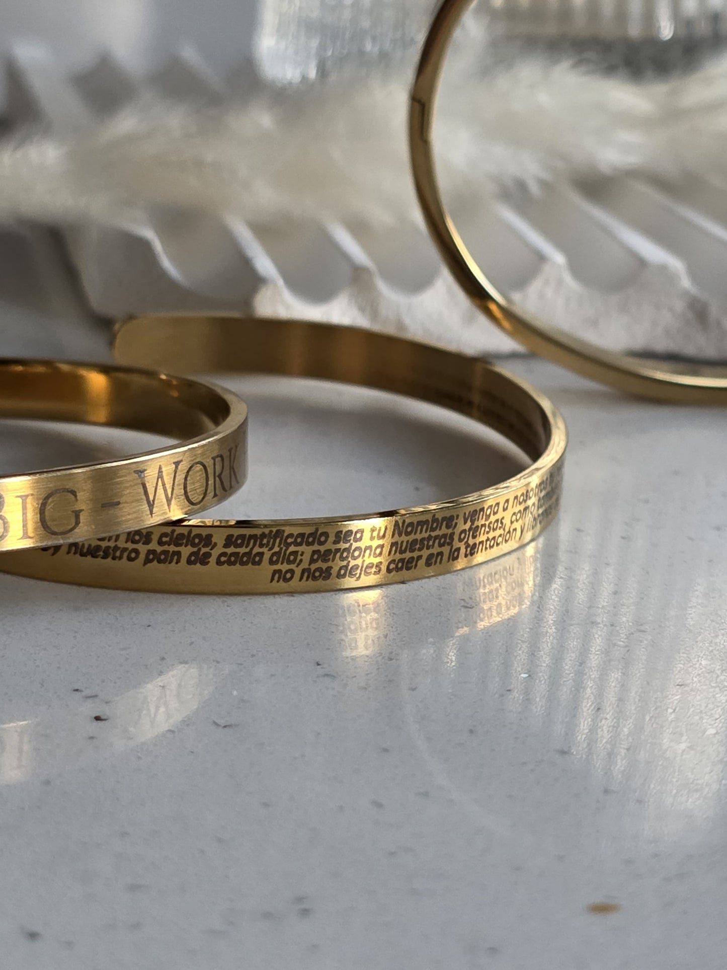 Engraved Gold Cuff Bracelet