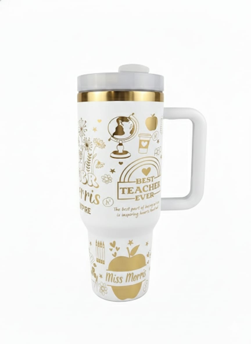 Personalized Teacher Design Stainless Steel Tumbler – 40oz