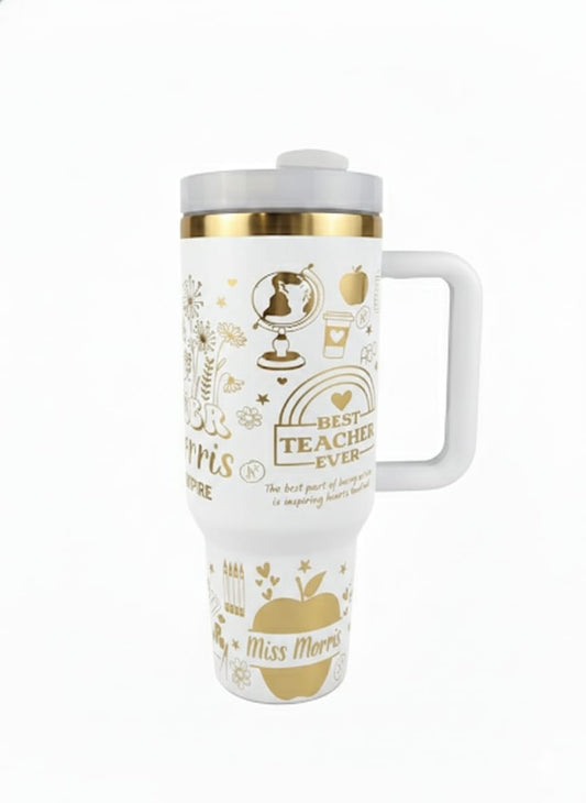 Personalized Teacher Design Stainless Steel Tumbler – 40oz