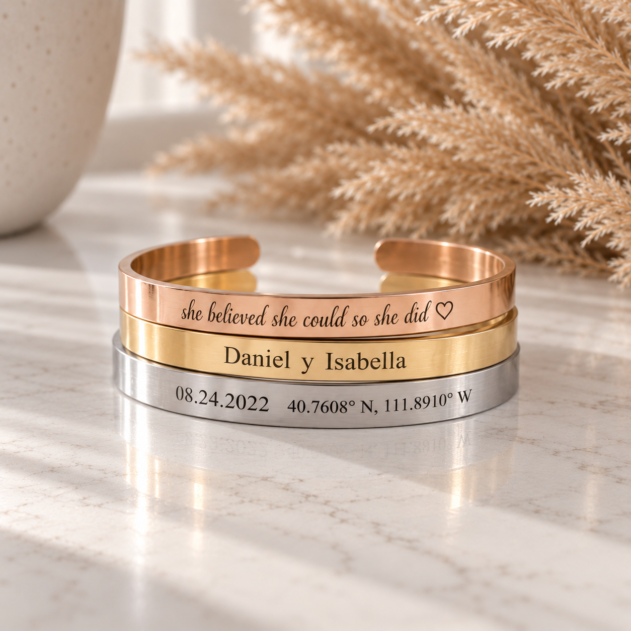 Engraved Cuff Bracelet