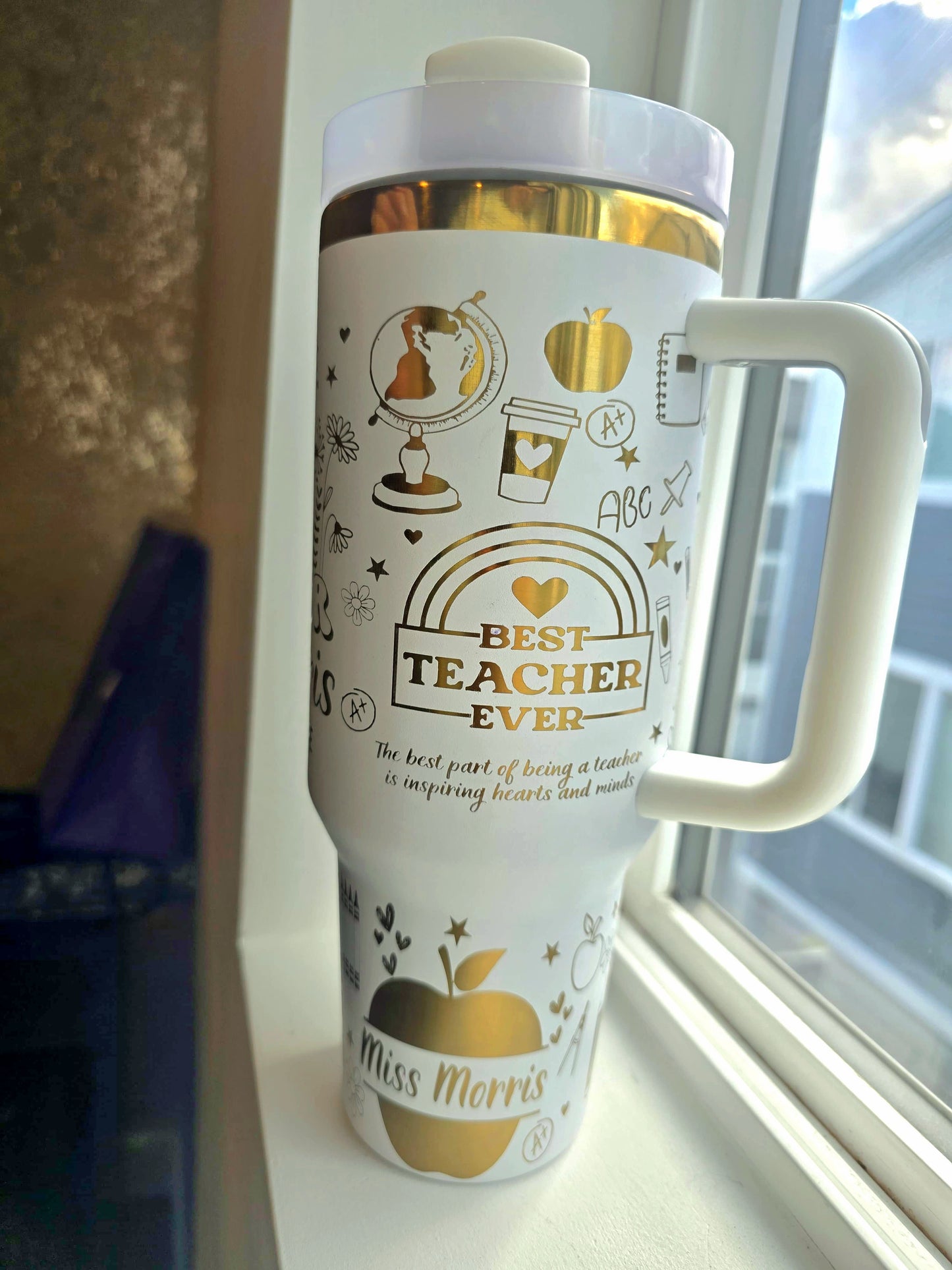 Personalized Teacher Design Stainless Steel Tumbler – 40oz