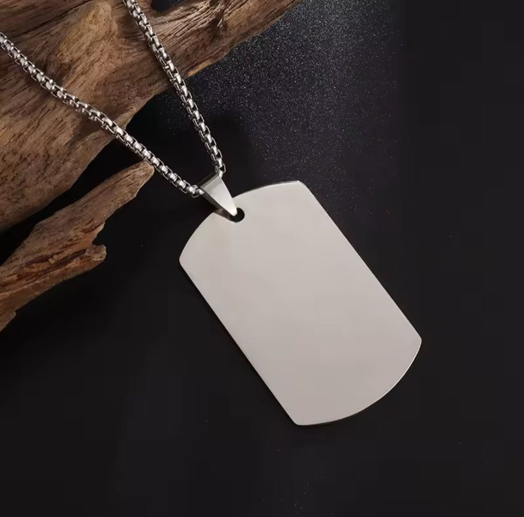 Military Tag Pendant Necklace
