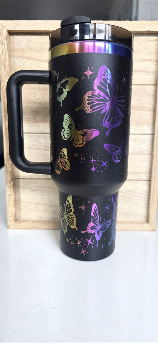 Butterfly Engraved Tumbler