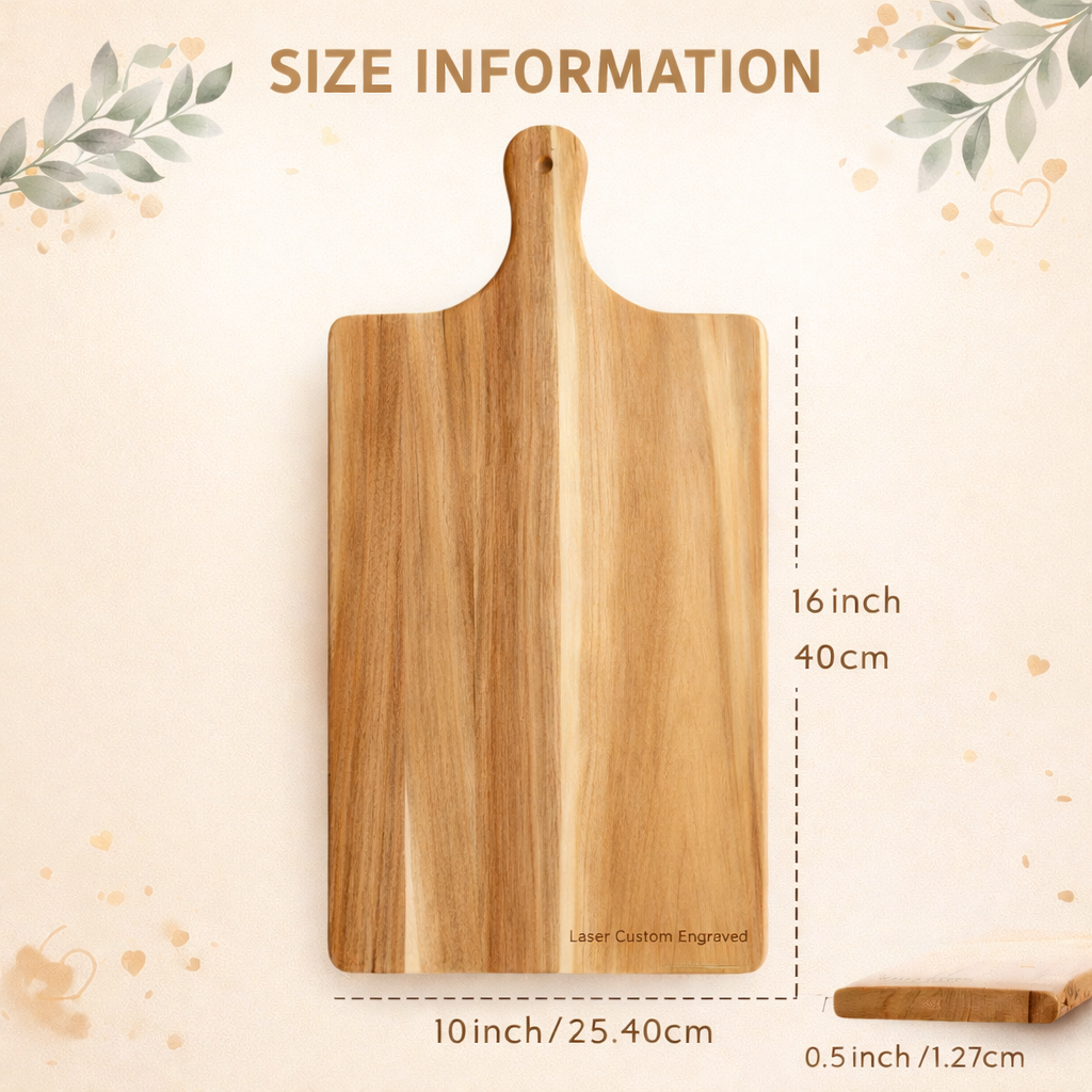 Personalized Laser Engraved Acacia Wood Cutting Board