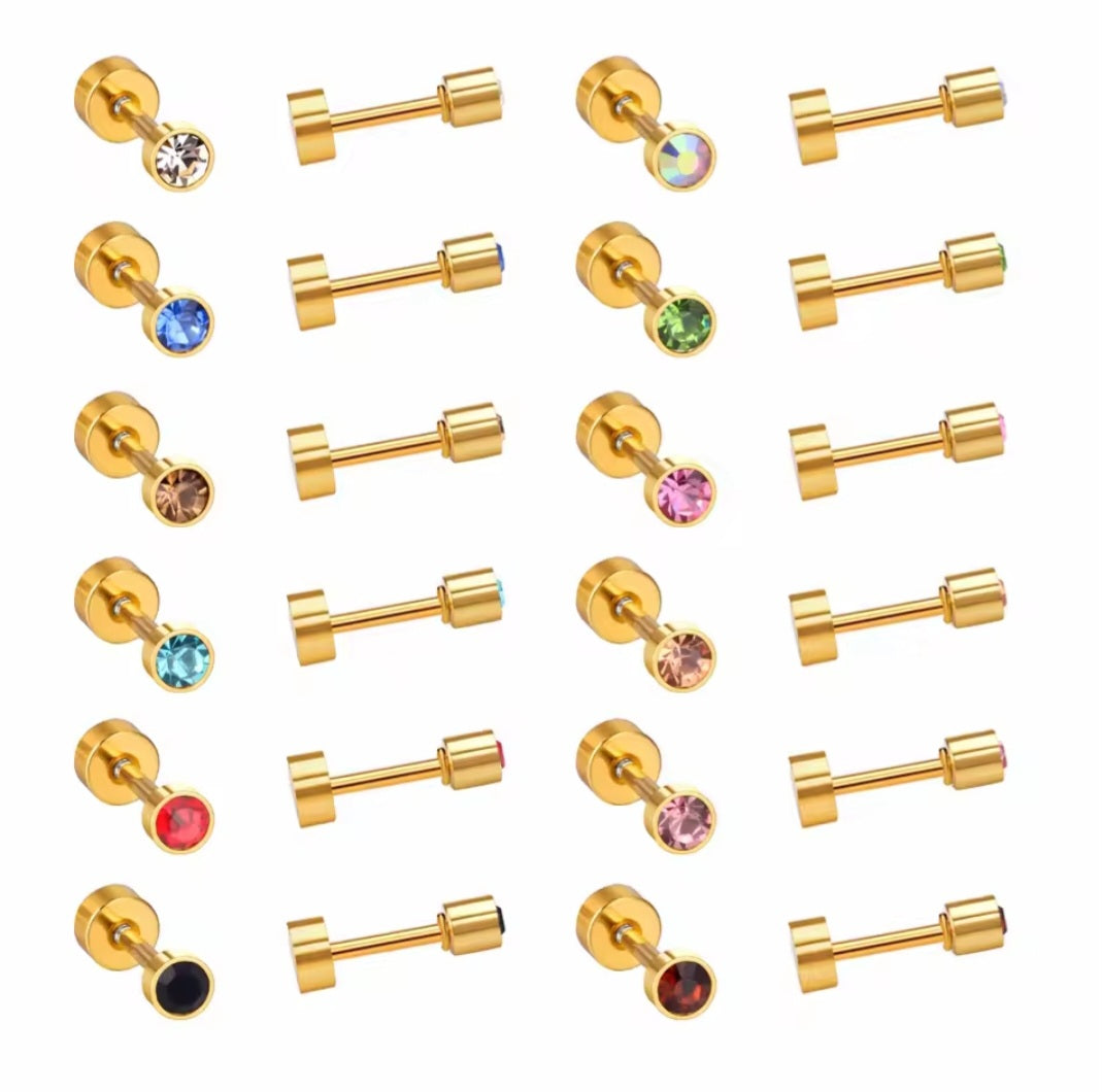 Color Gem Flat-Back Studs