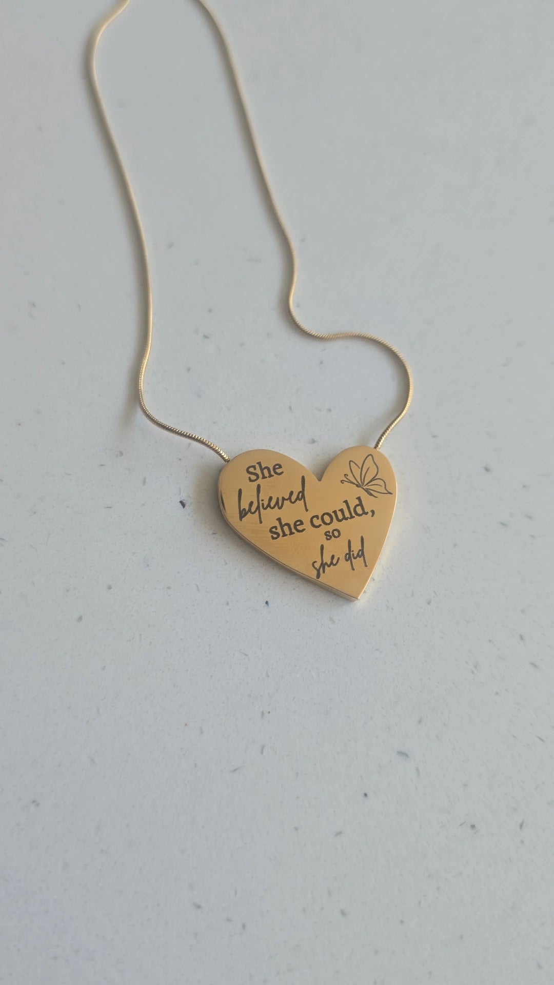 Personalized Heart Necklace – Stainless Steel Engraved Pendant