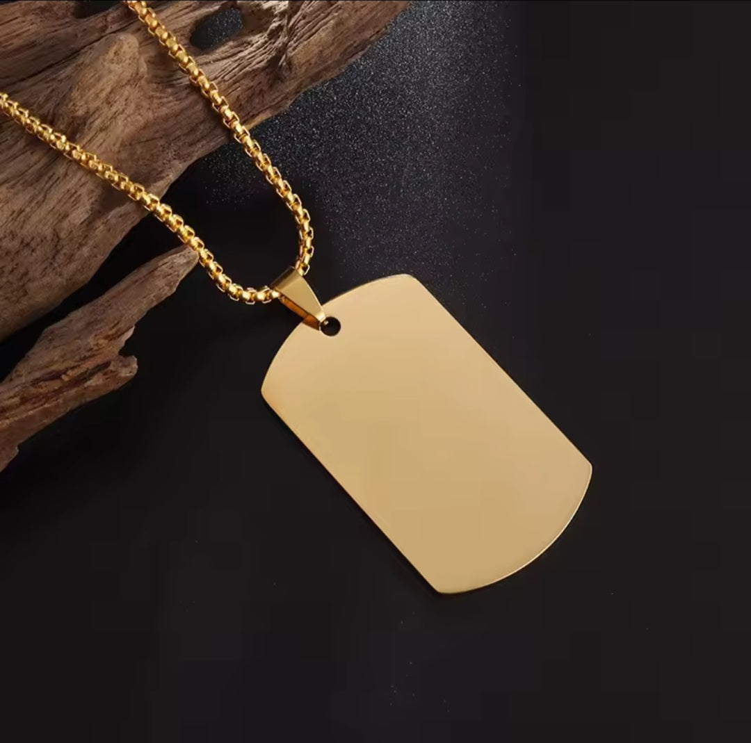 Military Tag Pendant Necklace